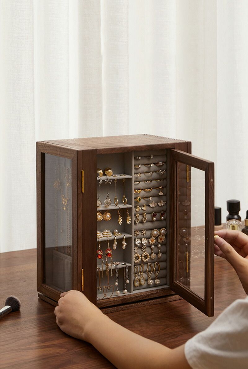 高級&儀式感 ジュエリーボックス アクセサリーケース 大容量 360回転