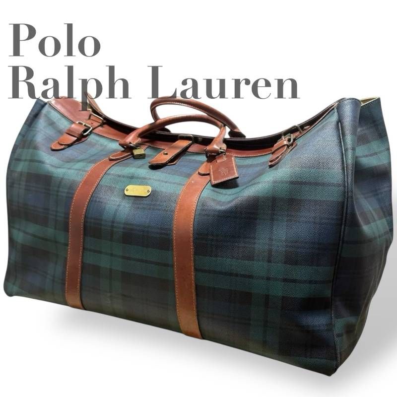 90s POLO Ralph Lauren ボストンバッグ　2way 鍵付　旅行 POLO Ralph Lauren ポロラルフローレン☆ボストンバッグ 旅行用バッグ