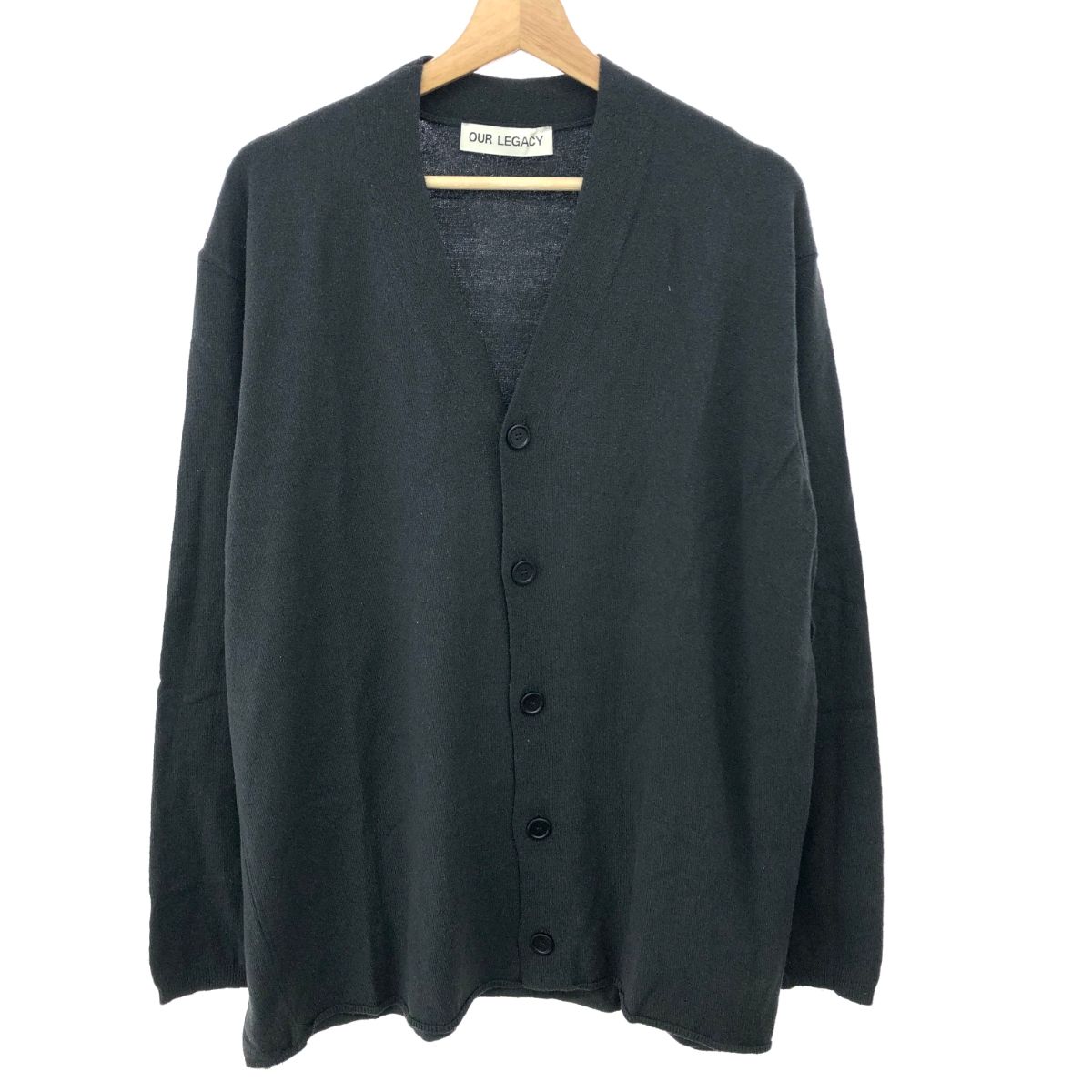 【美品】OUR LEGACY グレー ニット カーディガン 50 タグ付き 古着 OUR LEGACY アワーレガシー カーディガン サイズ:50 KNITTED CARDIGAN