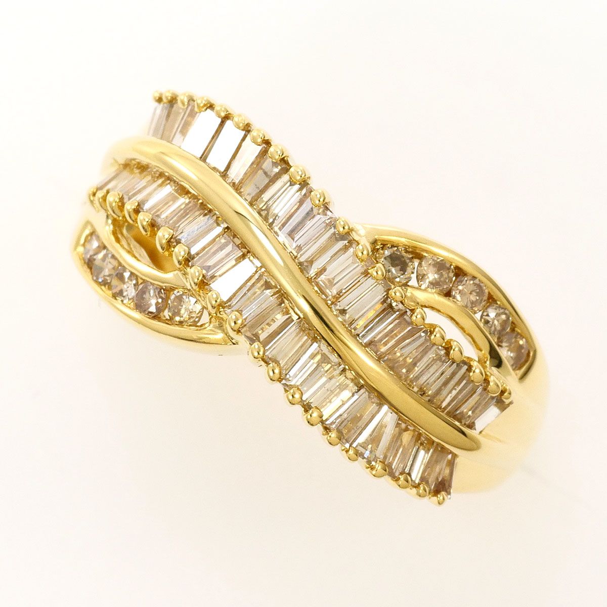 K18YG リング・指輪 11.5号 ダイヤモンド 1.00ct 鑑別書 総重量約4.7g