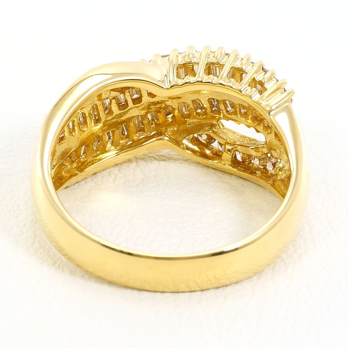 K18YG リング・指輪 11.5号 ダイヤモンド 1.00ct 鑑別書 総重量約4.7g