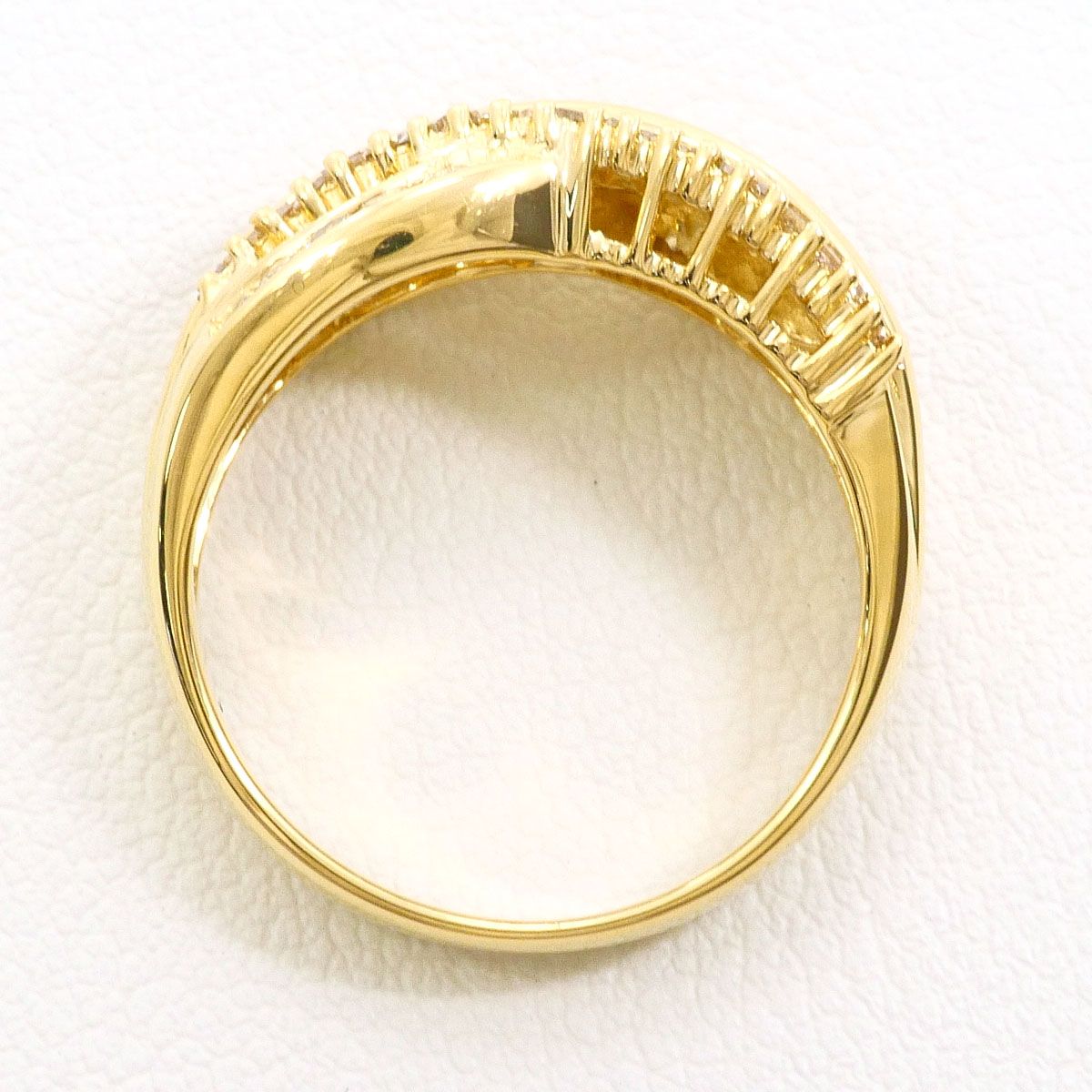 K18YG リング・指輪 11.5号 ダイヤモンド 1.00ct 鑑別書 総重量約4.7g