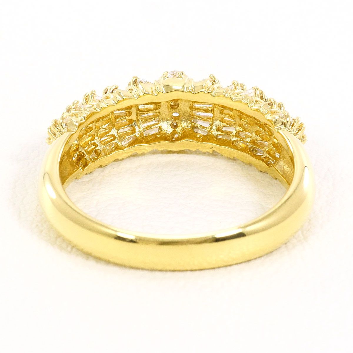 K18WG リング ring 指輪 14号 ダイヤ 0.20 カード鑑別書 総重量約5.4g