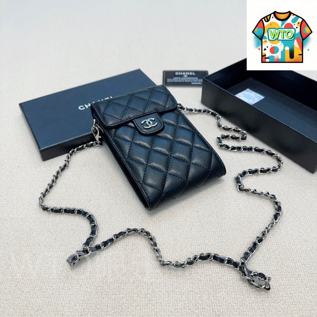 今日特価】Chanel シャネル 多機能手機ポーチ 羊皮に刺繍を施し、高