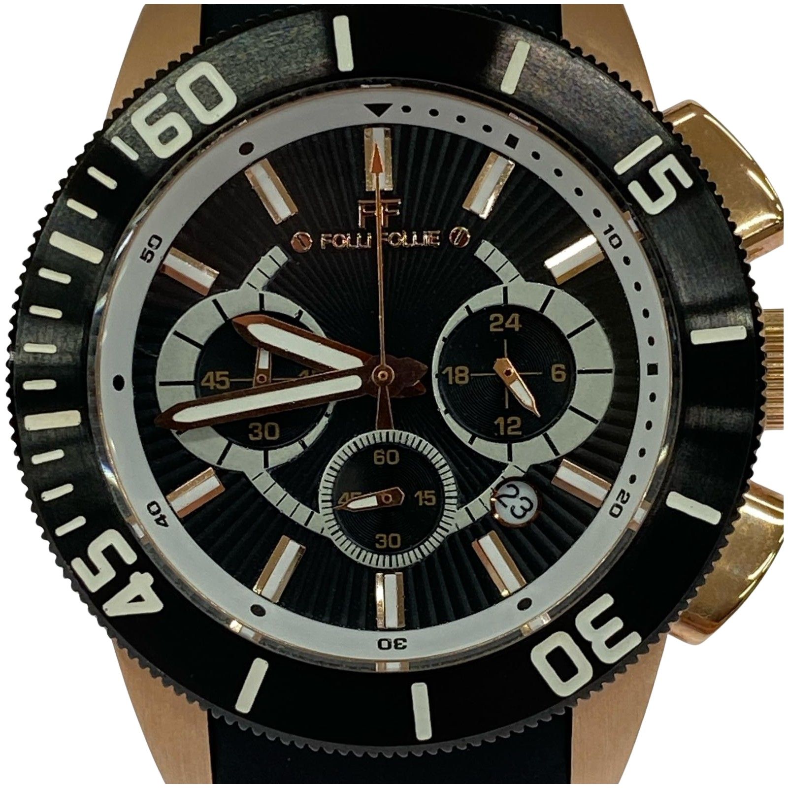 Folli Follie フォリフォリ WF8R036ZE腕時計/ブラック×オレンジ系