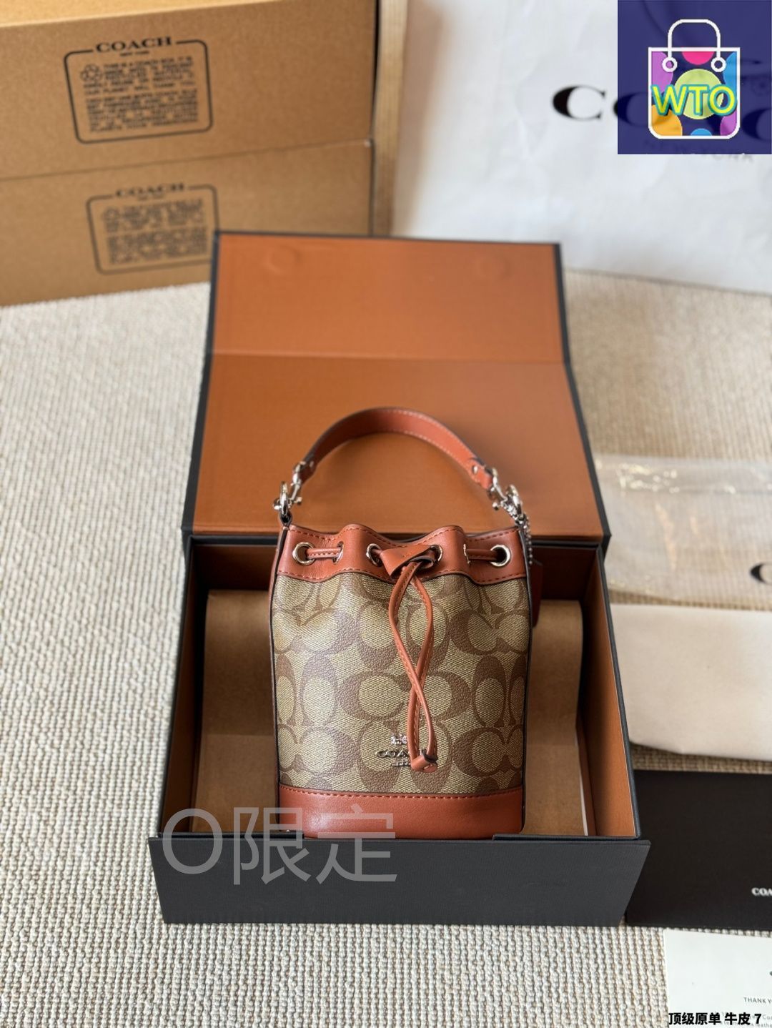 今日特価】Coach コーチ デンプシー15 ミニバケットバッグ 抽ひも開閉