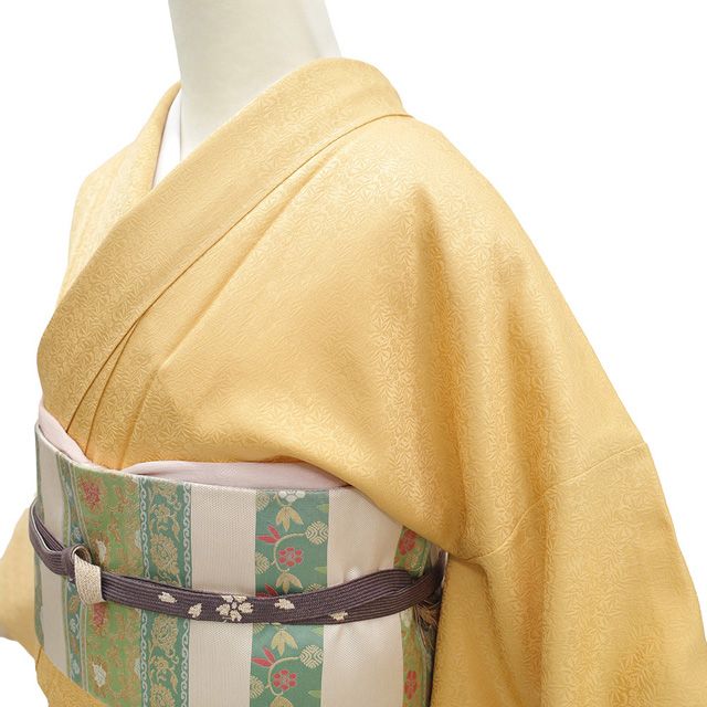 平和屋着物○上質な色無地 格子地紋 葡萄色 正絹 逸品 未使用