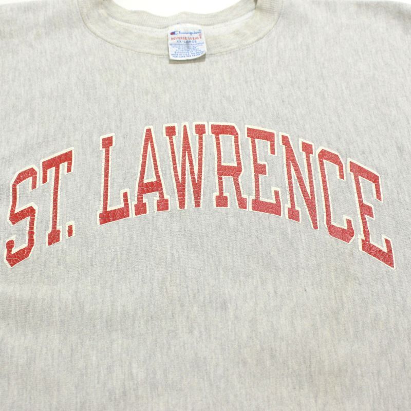 90s USA製 vintage Champion ST LAWRENCE カレッジ リバースウィーブ 