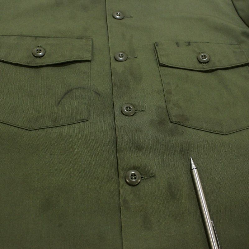 80s 80s USA製 vintage U.S.ARMY 無地 ユーティリティ 長袖 ミリタリー 