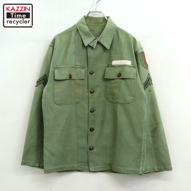 50s USA製 vintage U.S.ARMY 1st ユーティリティー ミリタリーシャツ
