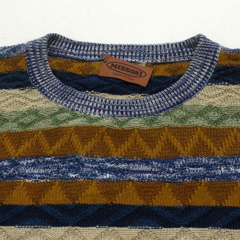 90s イタリア製 vintage MISSONI ミッソーニ ボーダー柄 コットン