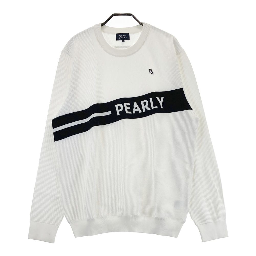 サイズ 6 PEARLY GATES パーリーゲイツ ニットセーター ホワイト系 ゴルフウェア メンズ ストスト