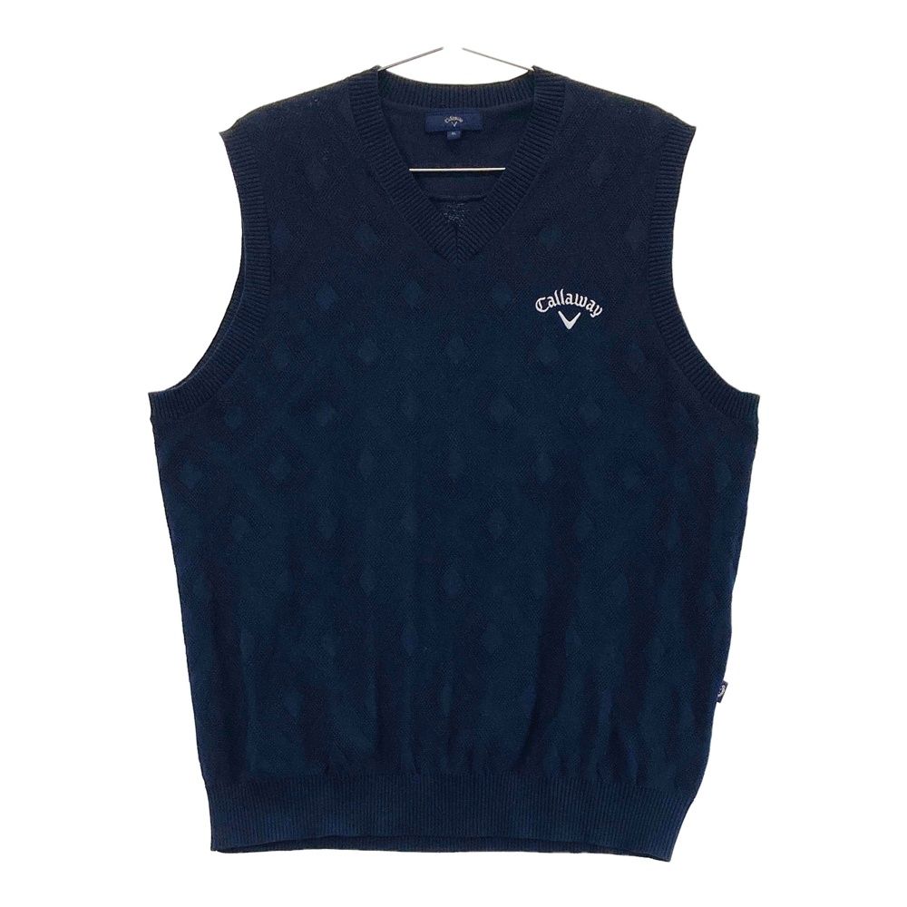 Callaway ネイビー 3L ベスト サイズ：3L CALLAWAY キャロウェイ 2024年 ニットベスト 総柄 ネイビー