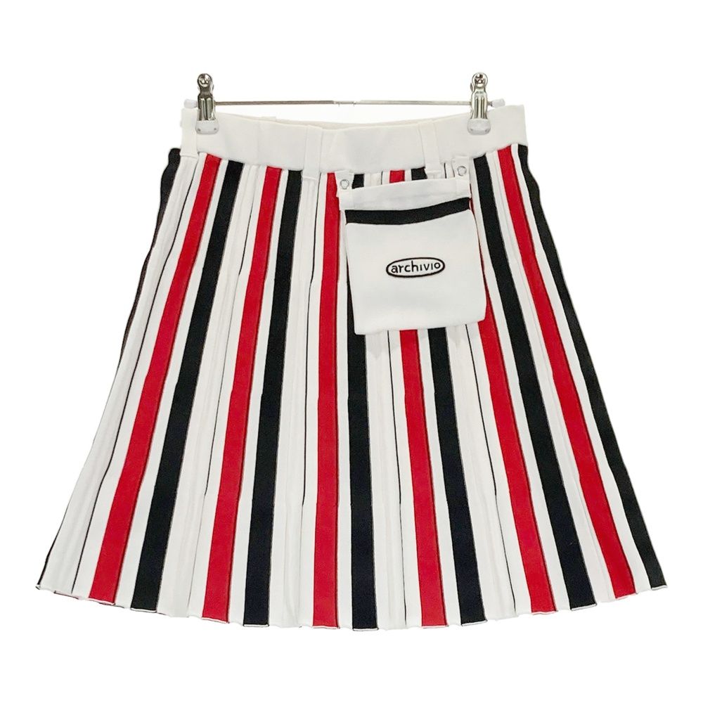サイズ：38 ARCHIVIO アルチビオ ニットスカート ストライプ柄