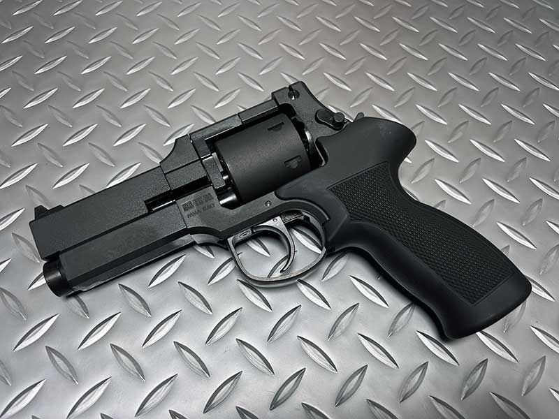 マルシン 6mm Xカートリッジ マテバ リボルバー ブラックHWプラグリップ➀ マルシン マテバリボルバー/6mm/X/HW/6インチ/ブラックラバー塗装