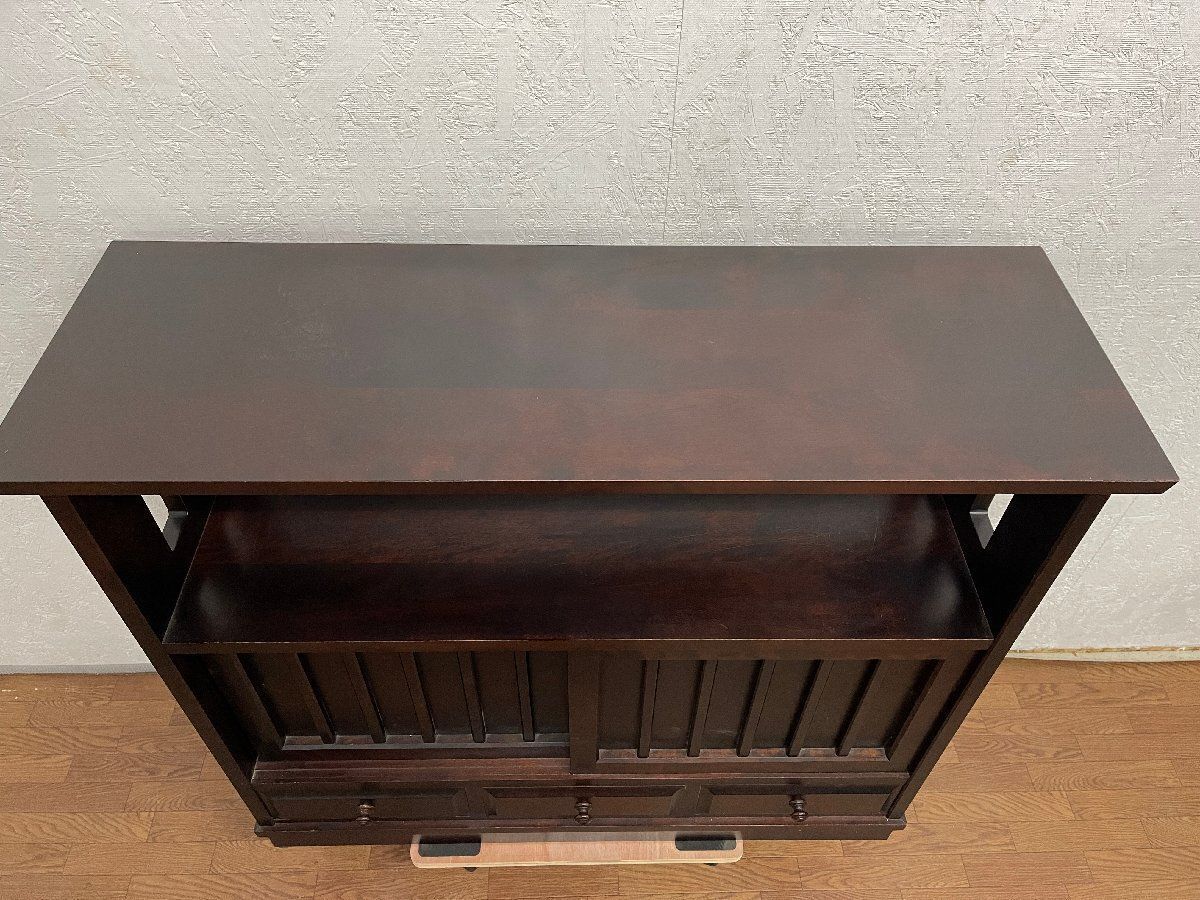 ○北海道民芸家具 茶棚 サイドボード HM108K 飾り棚 収納家具 樺材 和