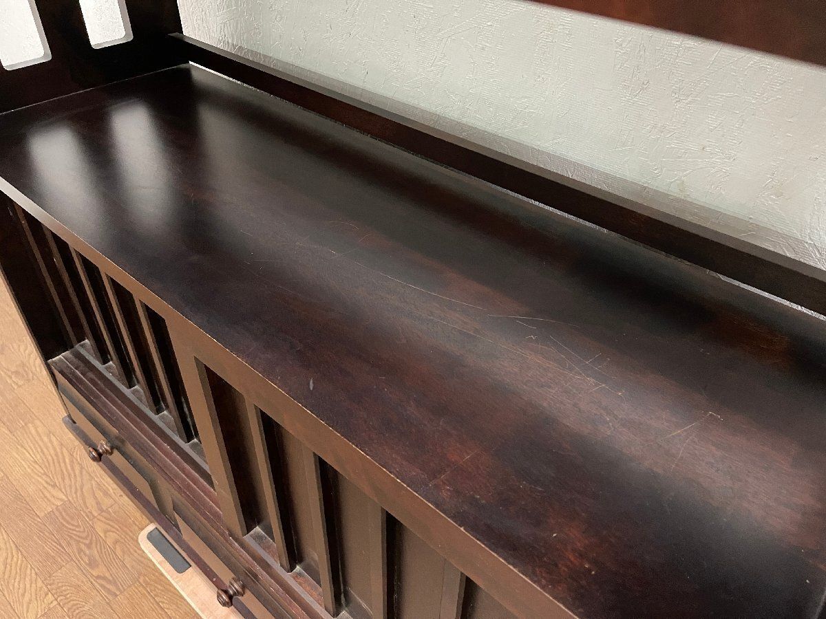 ○北海道民芸家具 茶棚 サイドボード HM108K 飾り棚 収納家具 樺材 和