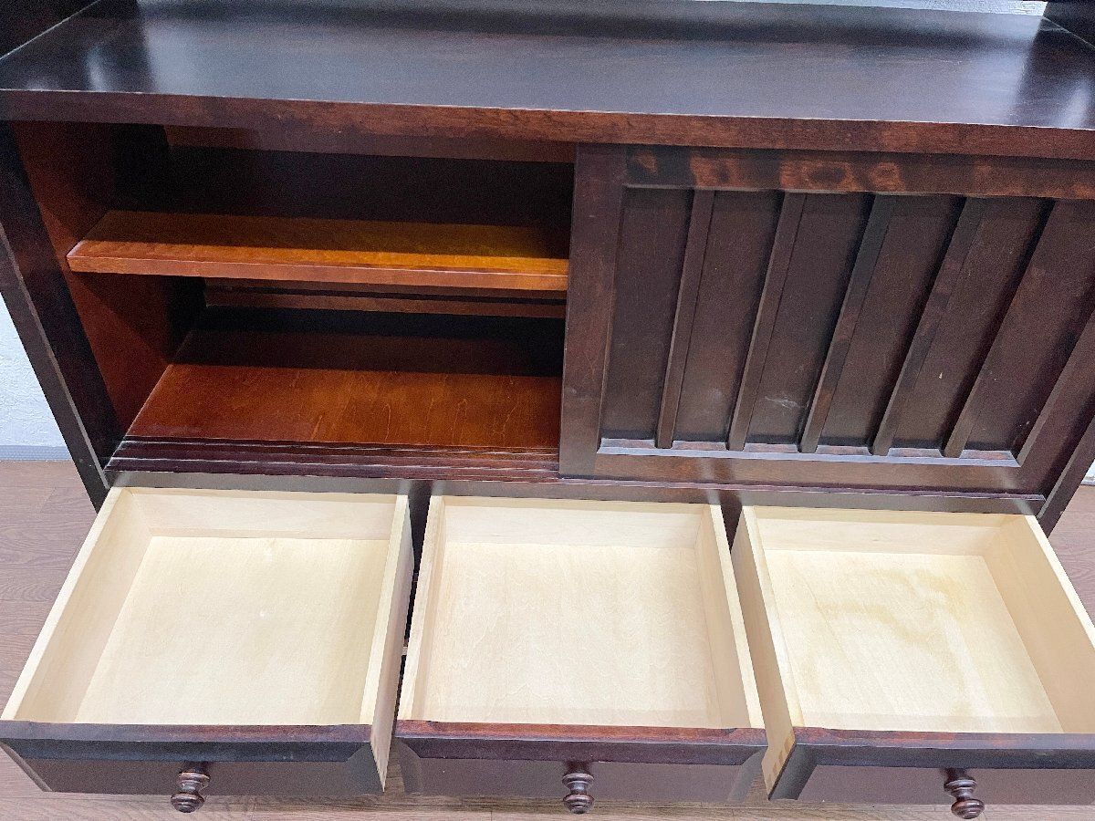 ○北海道民芸家具 茶棚 サイドボード HM108K 飾り棚 収納家具 樺材 和