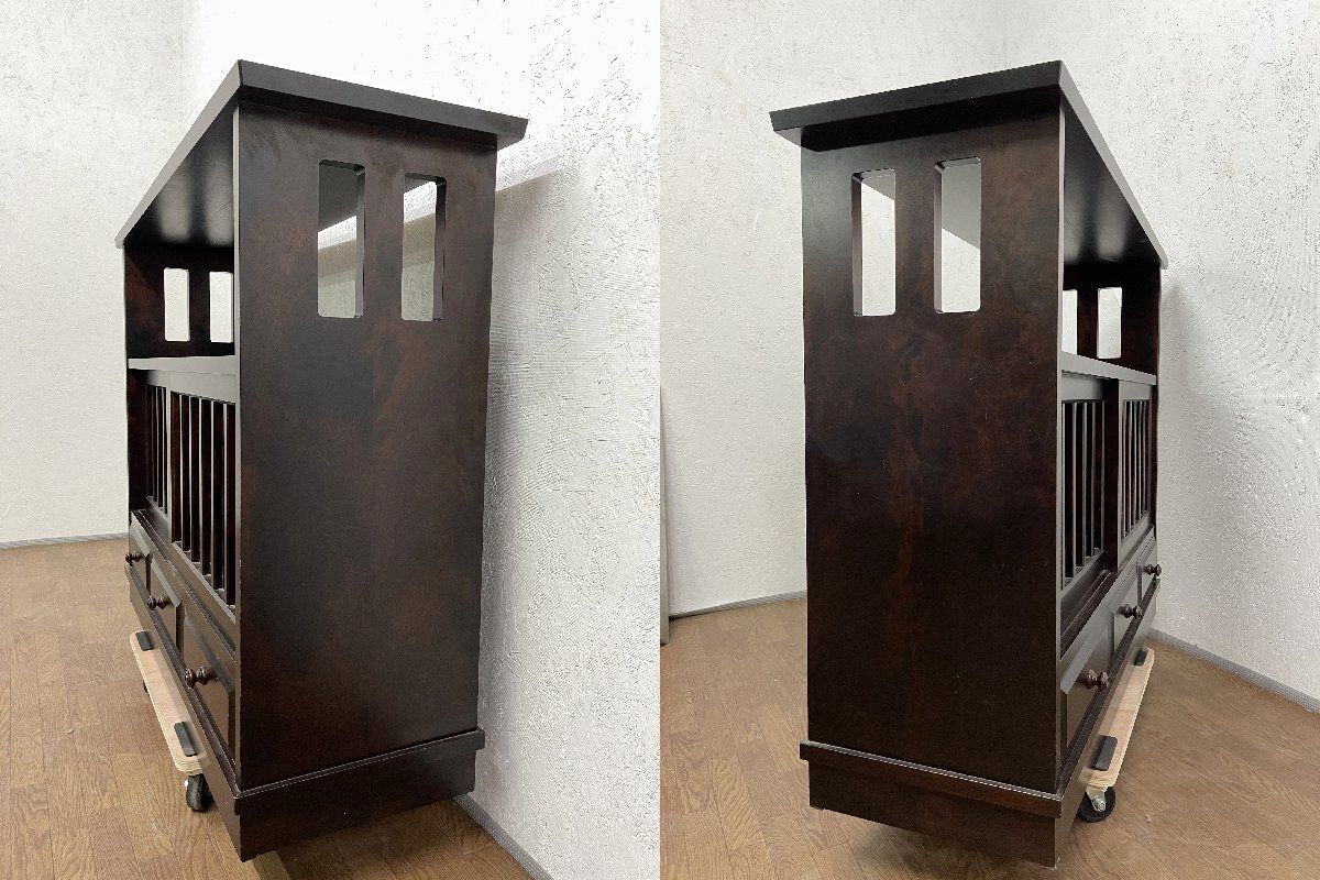 ○北海道民芸家具 茶棚 サイドボード HM108K 飾り棚 収納家具 樺材 和