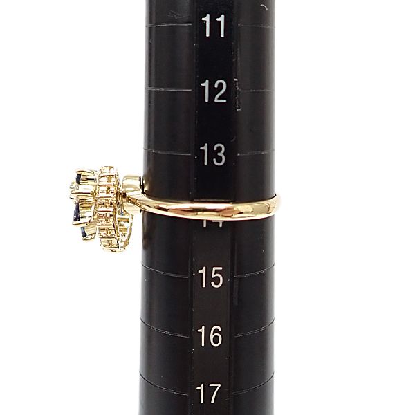 【ウォルサム】Waltham ダイヤモンドサファイア K18YG スイングリング ウォルサム】Waltham ダイヤモンドサファイア K18YG スイングリング