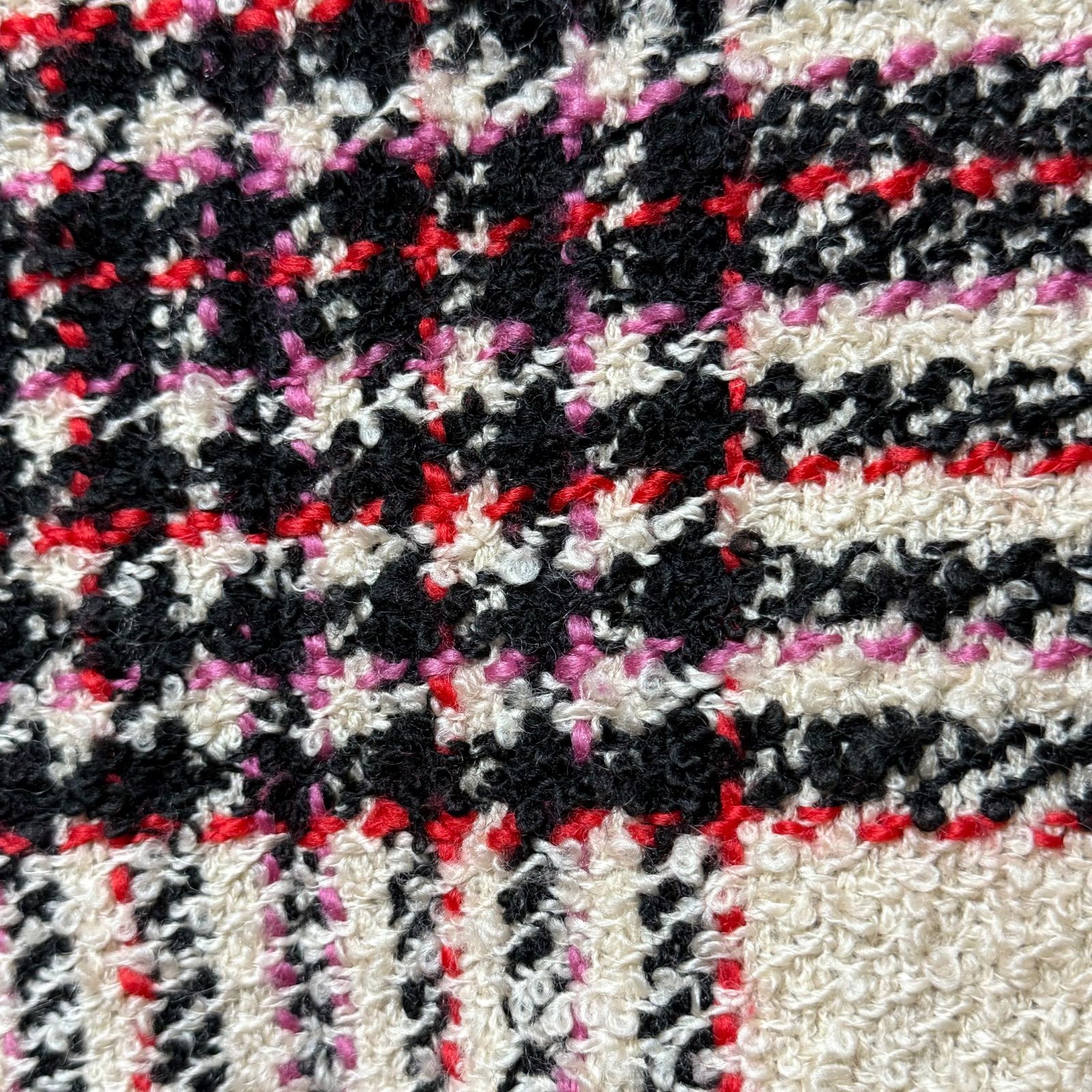 美品 MARNI マルチノーカラー ツイード チェック柄ロングコート ウール