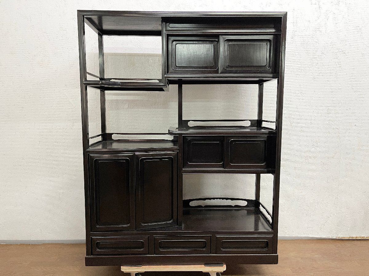 ○飾り棚 茶棚 違い棚 茶箪笥 キャビネット シェルフ 和家具 和室 昭和