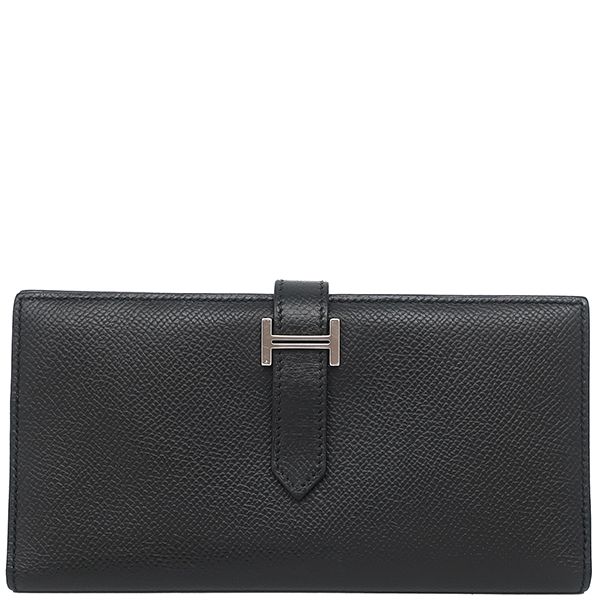 エルメス HERMES 長財布 ベアンスフレ ヴォーエプソン ブラック