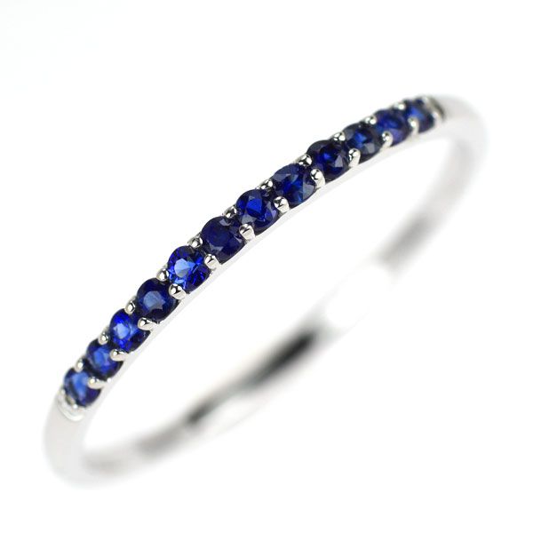 GSTV K18WG サファイア リング 0.15ct ハーフエタニティ - メルカリ