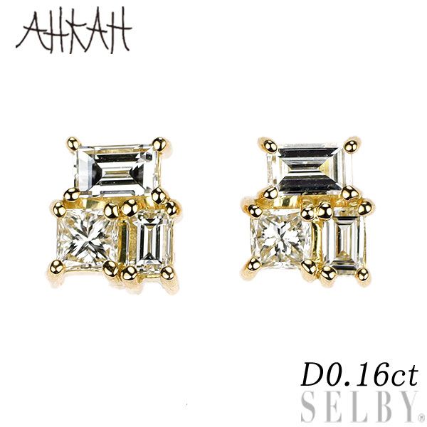 アーカー K18YG ダイヤモンド ピアス 0.16ct モザイクリュール - メルカリ