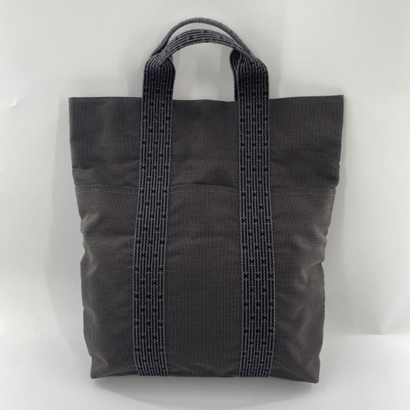 中古】HERMES カバス トートバッグ エールライン グレー ブラック