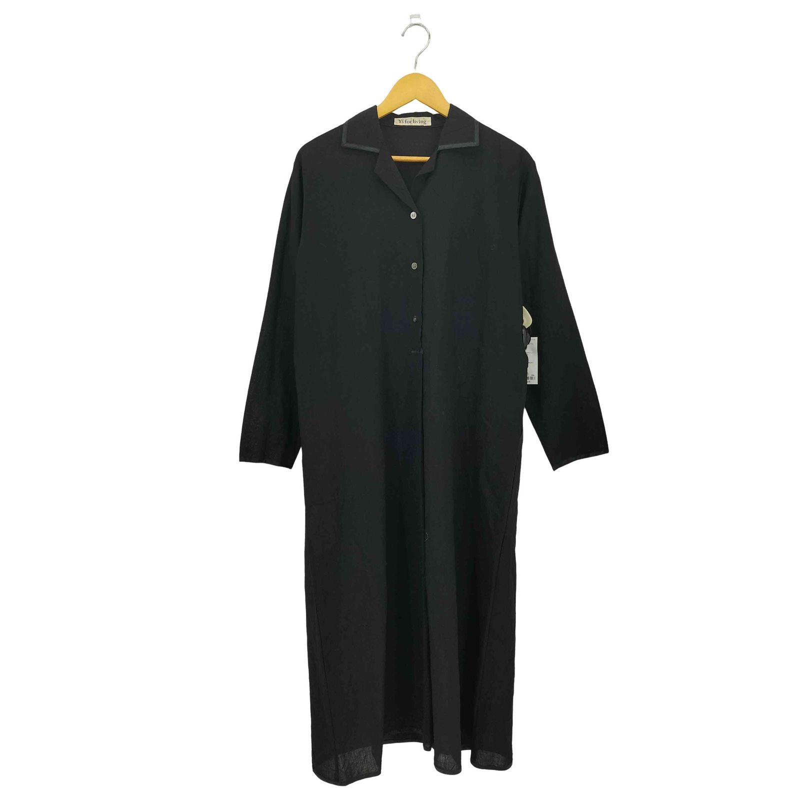 Ys for living(ワイズフォーリビング) ワッシャー加工 パイピングデザイン ハーフボタン シャツ ワンピース レディース 表記無 【中古】【ブランド古着バズストア】 ワイズフォーリビング Ys for living ワッシャー加工 パイピング