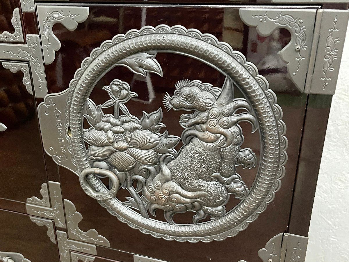 ◇綺麗 仙台箪笥 欅産業 八重樫今朝吉作 野郎箪笥 漆塗り鏡面 和箪笥