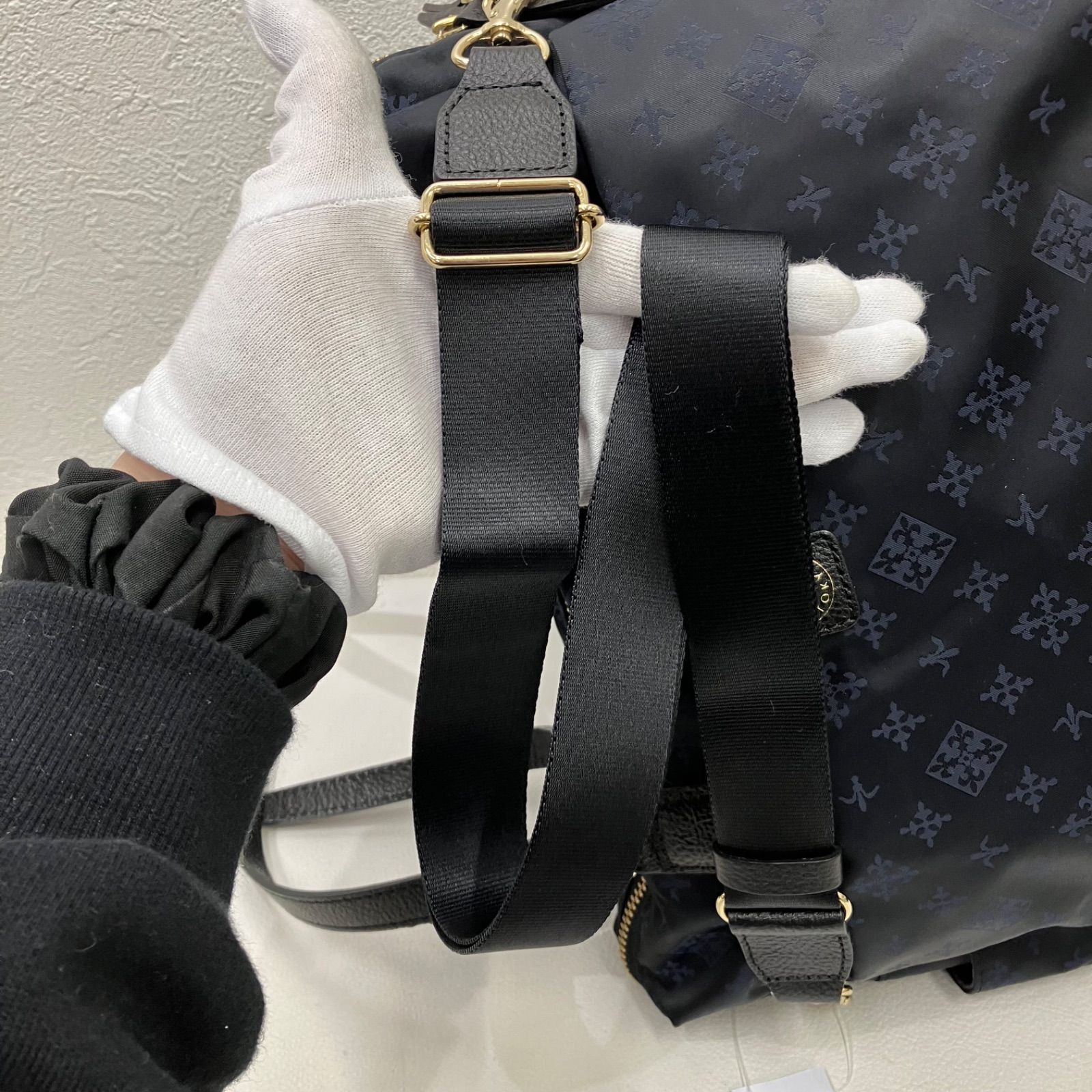 6491 russet ラシット ボストンバッグ 2way モノグラム 総柄 ネイビー