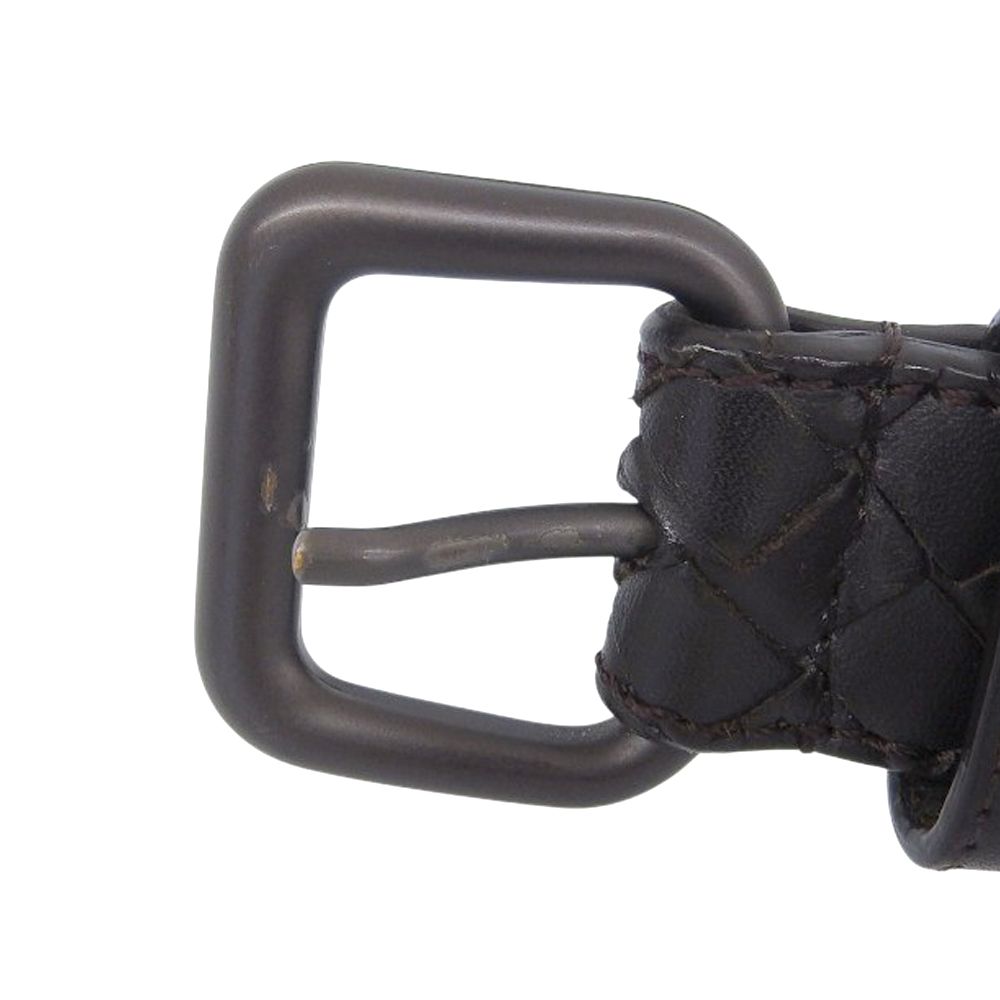 【本物保証】 ボッテガヴェネタ BOTTEGA VENETA イントレチャート編み込み 腰ベルト 100cm 40in メンズ レザー ダークブラウン 本物保証】 ボッテガヴェネタ BOTTEGA VENETA イントレチャート