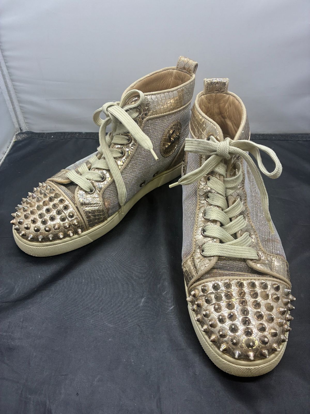 専用☆現行品☆クリスチャンルブタン レザースニーカー 23CM スパイク Louis Spikes ブラック カーフレザー - Shoes - Men - Christian Louboutin