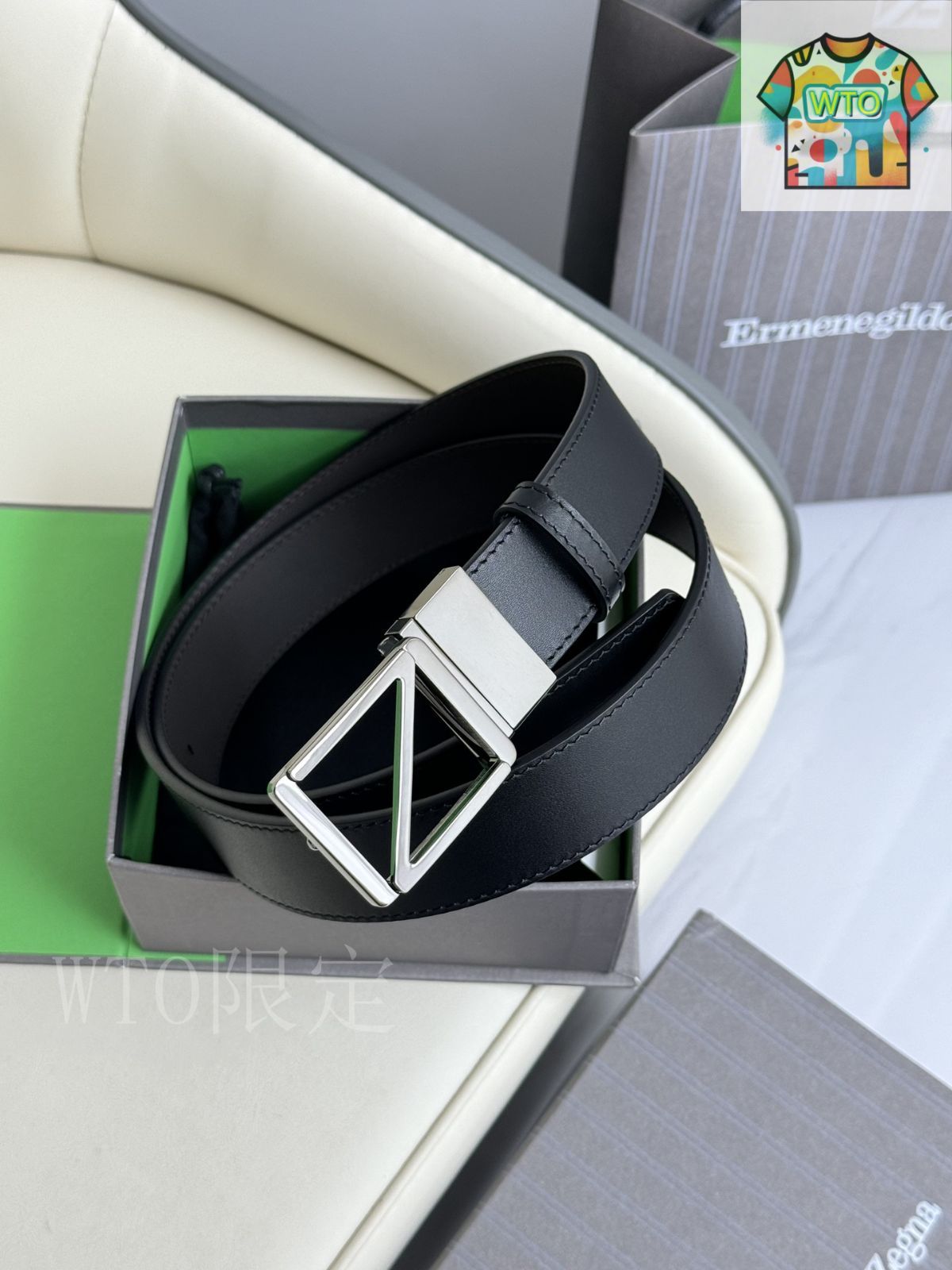 今日特価】Zegna ダブルフェイストップレザーベルト - メルカリ