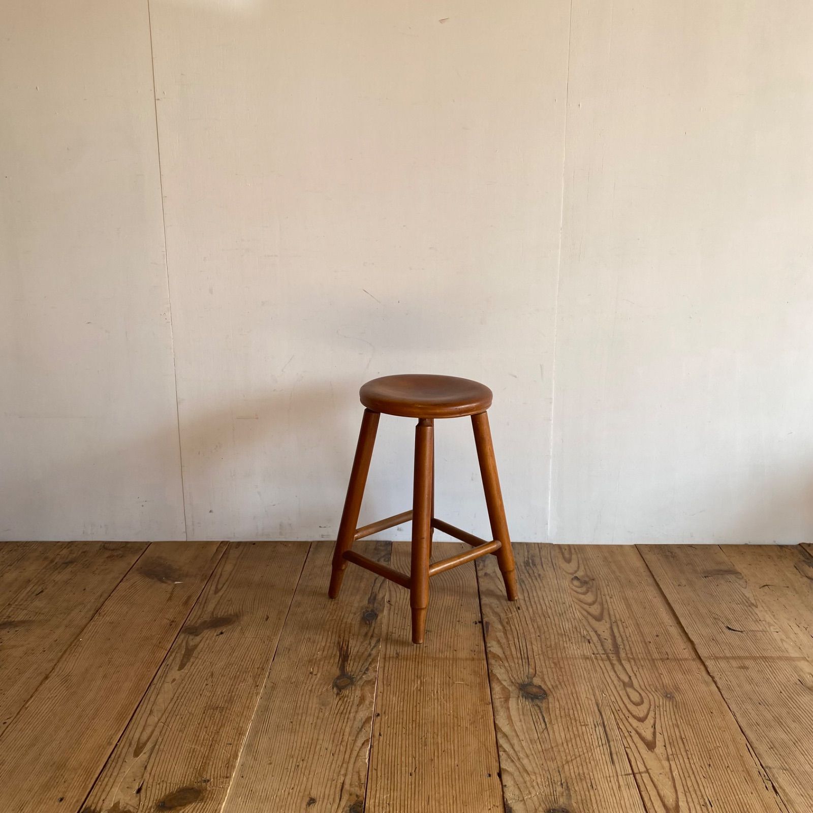 アンティーク 木製 丸スツール シンプル 椅子 スツール 無垢材 古道具