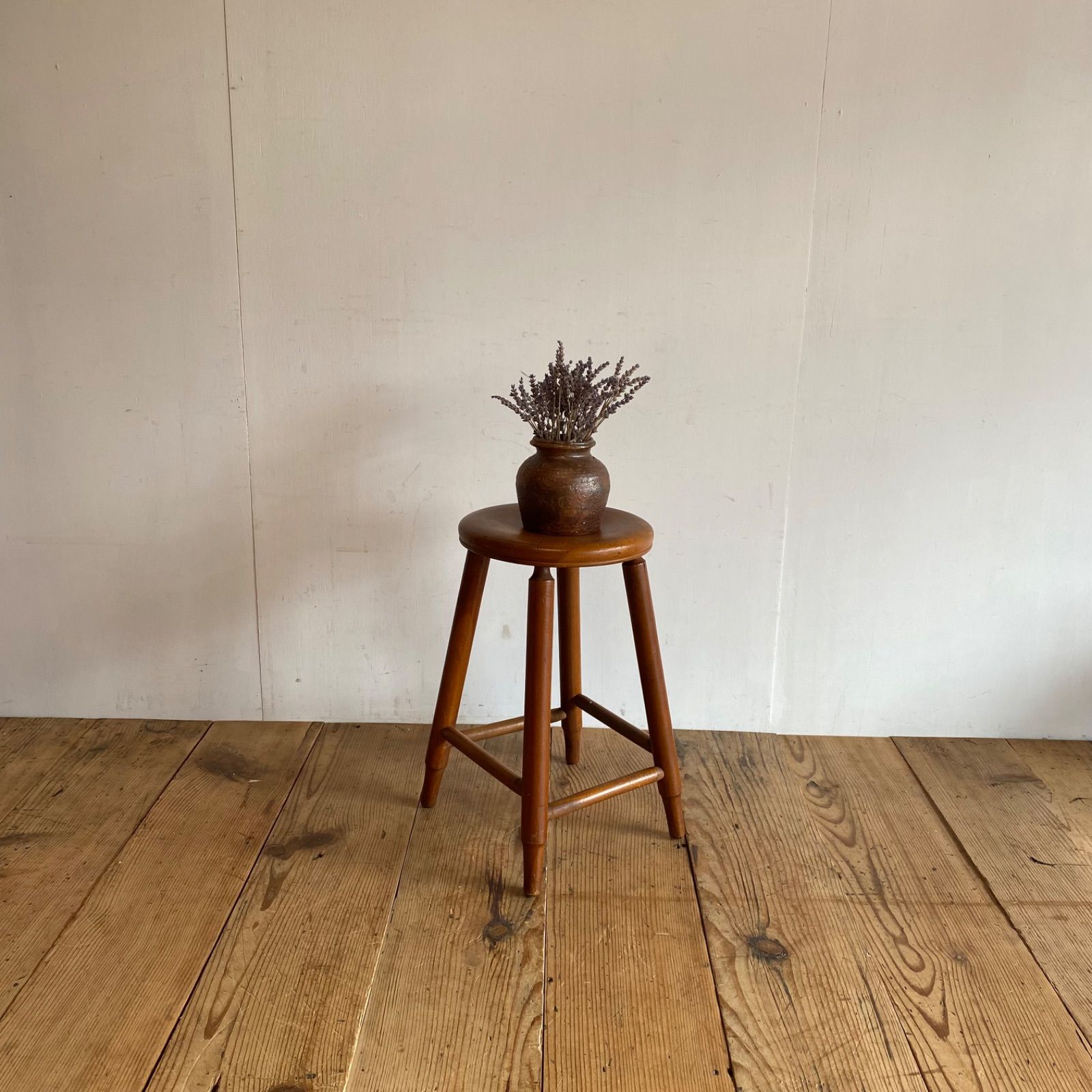 アンティーク 木製 丸スツール シンプル 椅子 スツール 無垢材 古道具