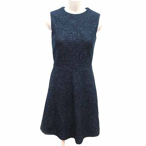 エムプルミエ　ワンピース　ネイビー　34 エムプルミエ ワンピース 34 M-premier BLACK フード付きネイビー