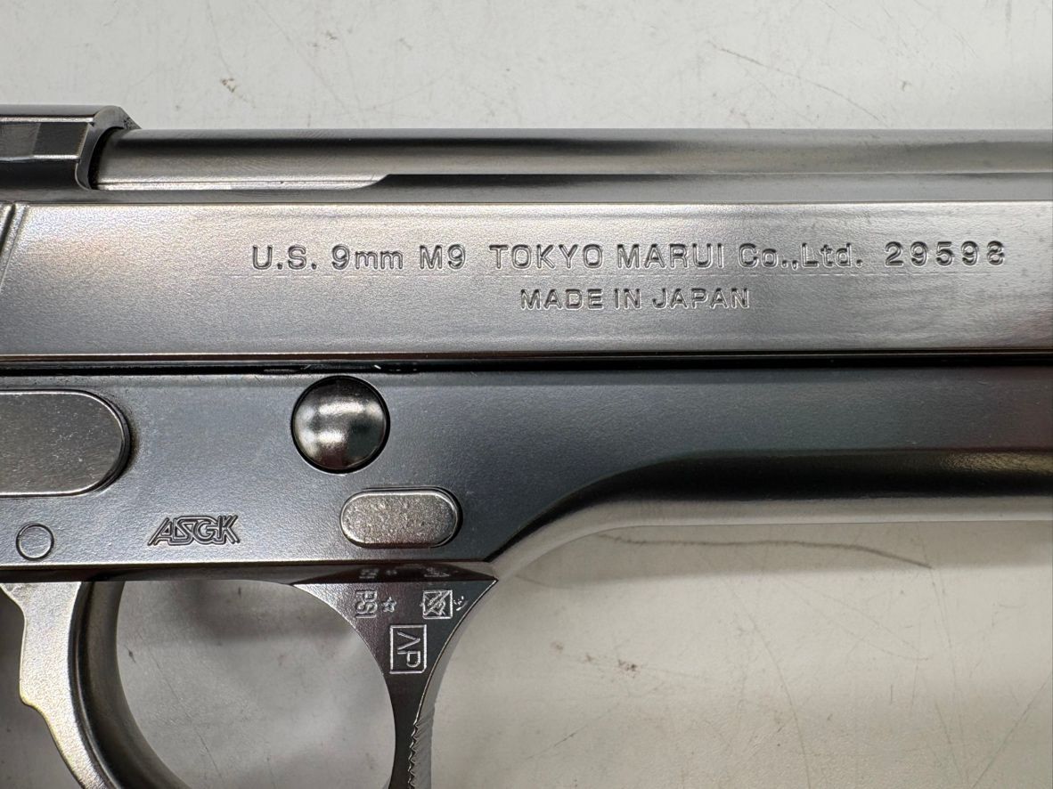 0127 東京マルイ ベレッタ M92F クロームステンレス 木製グリップ ガスガン ガスブローバック エアソフトガン ASGK 中古 MARUI 日本製