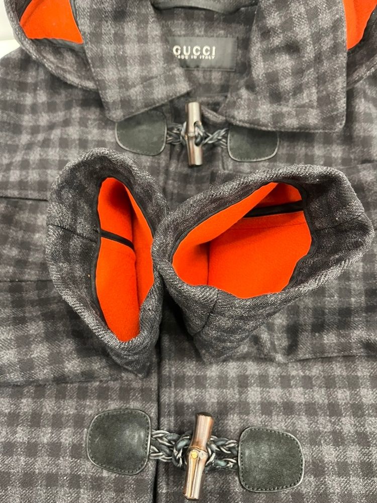 グッチ GUCCI チェック ダッフルコート ウールコート アウター