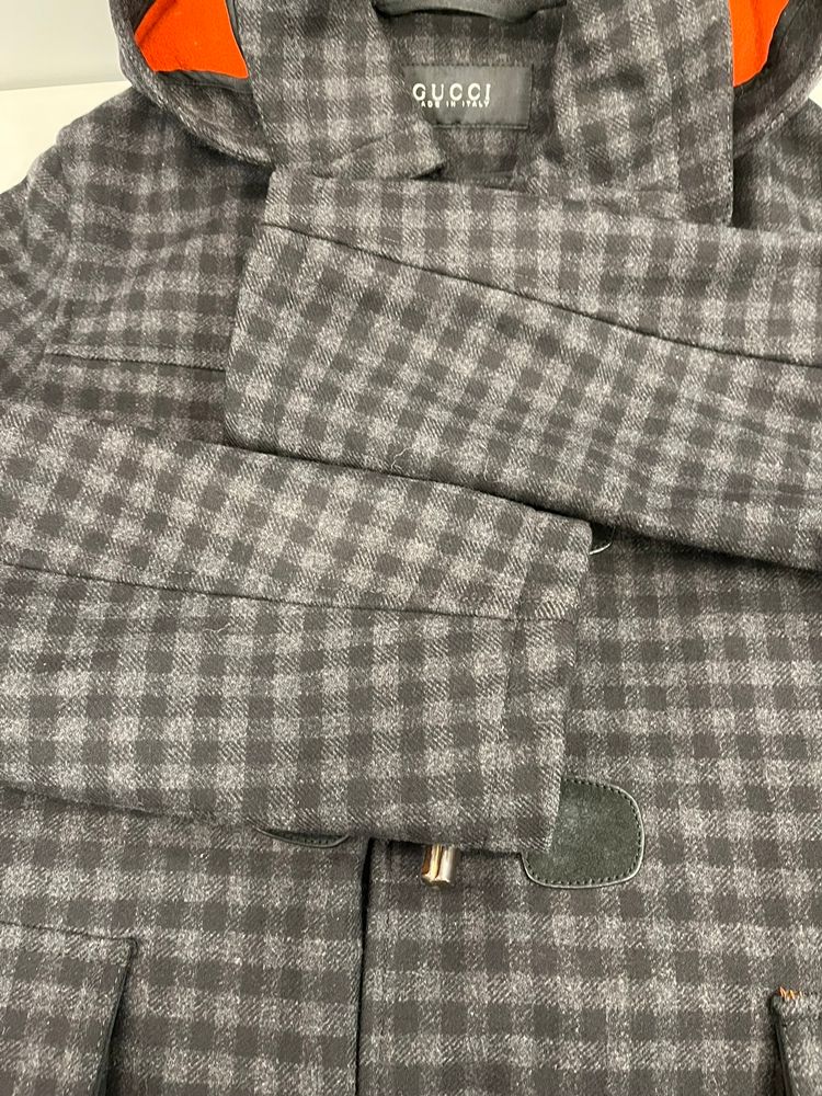 GUCCI ダッフルコート ダークグレー　46 中古・古着通販】GUCCI (グッチ) ウールダッフルコート グレー サイズ