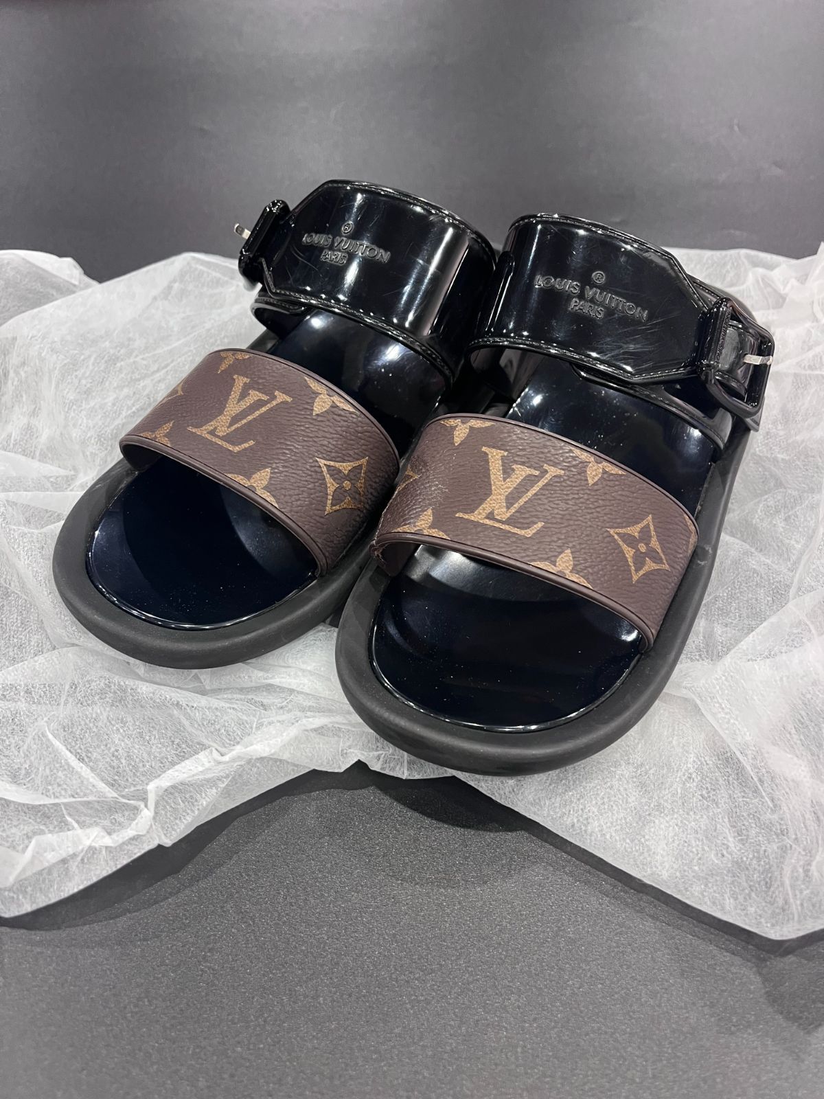 ルイヴィトン 靴 サンバスライン モノグラム ラバーサンダル シューズ