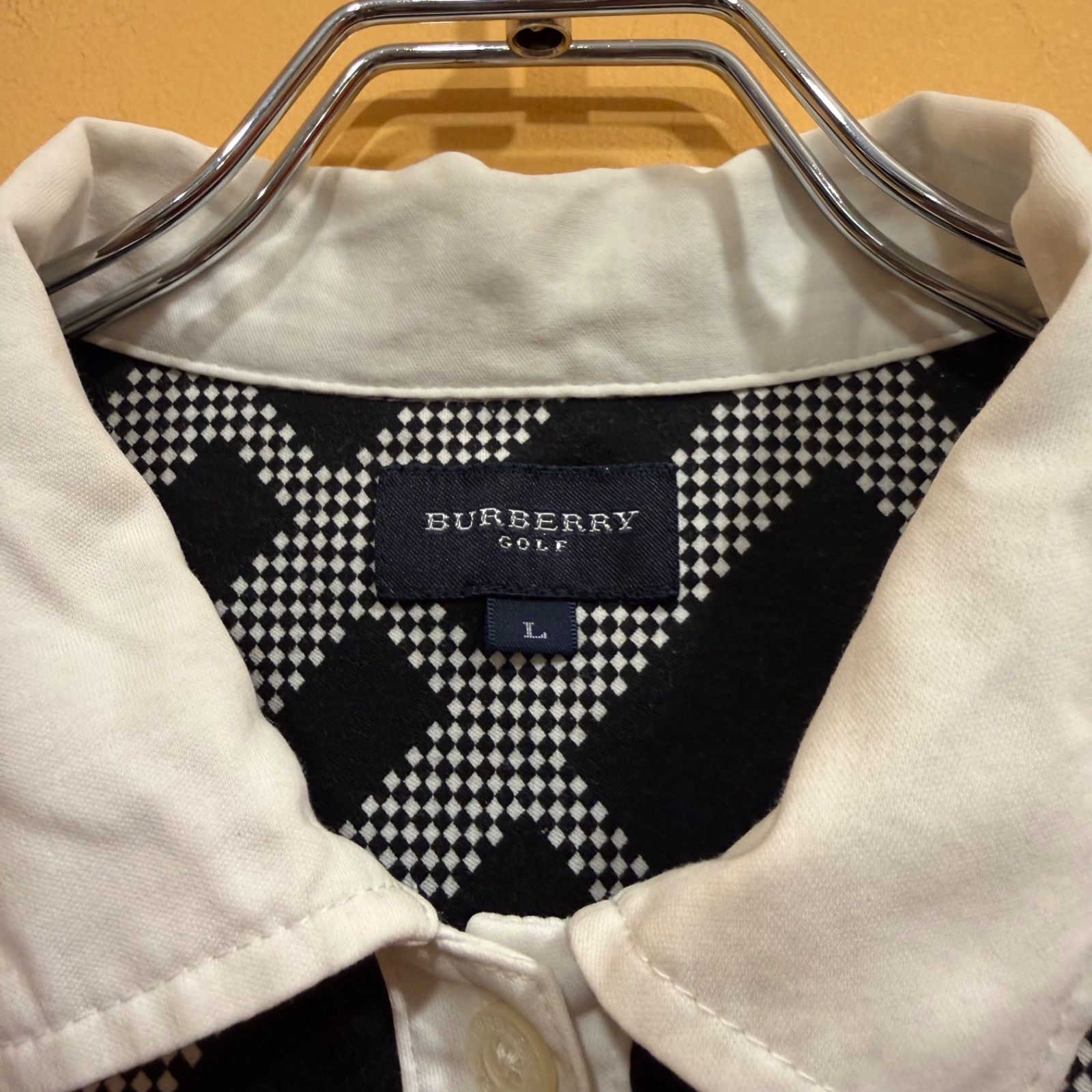 BURBERRY GOLF 半袖ポロシャツ ノヴァチェック 斜めチェック ブラック