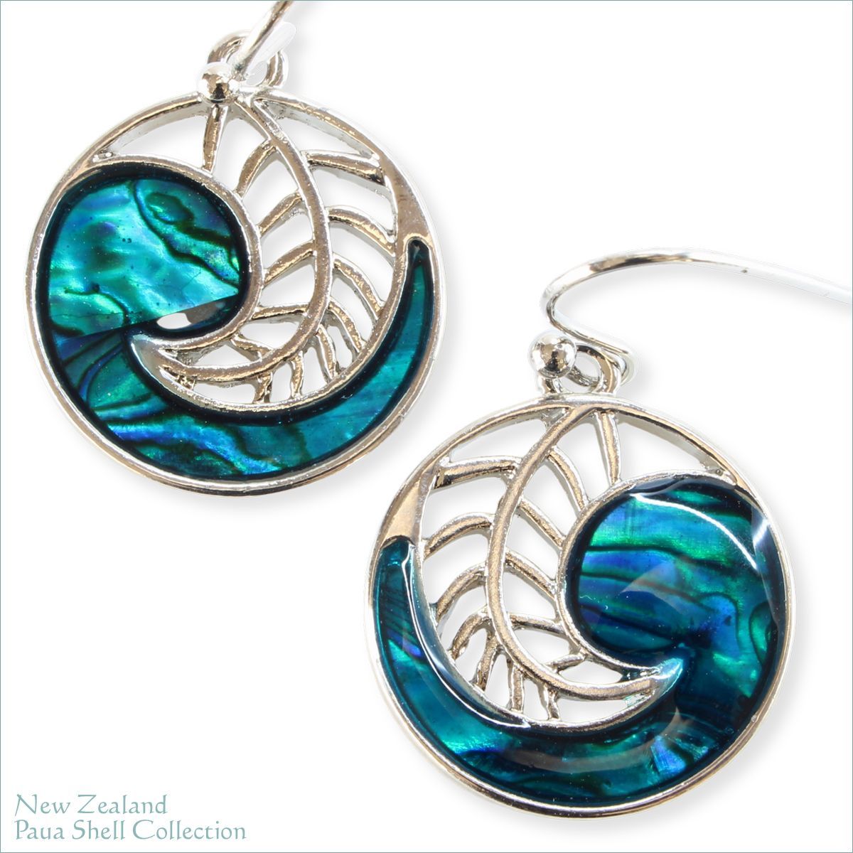 天然アバロンシェル 青色のリーフモチーフ ピアス - メルカリ