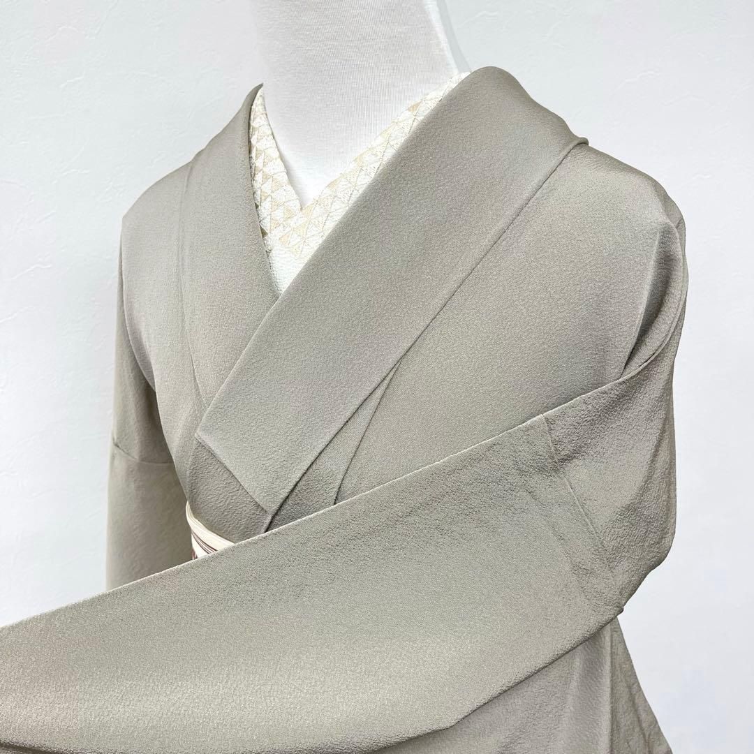 着物と帯 時流】ヒ25723ts◇正絹 単衣 色無地◇裄ロング 居敷当て 美品