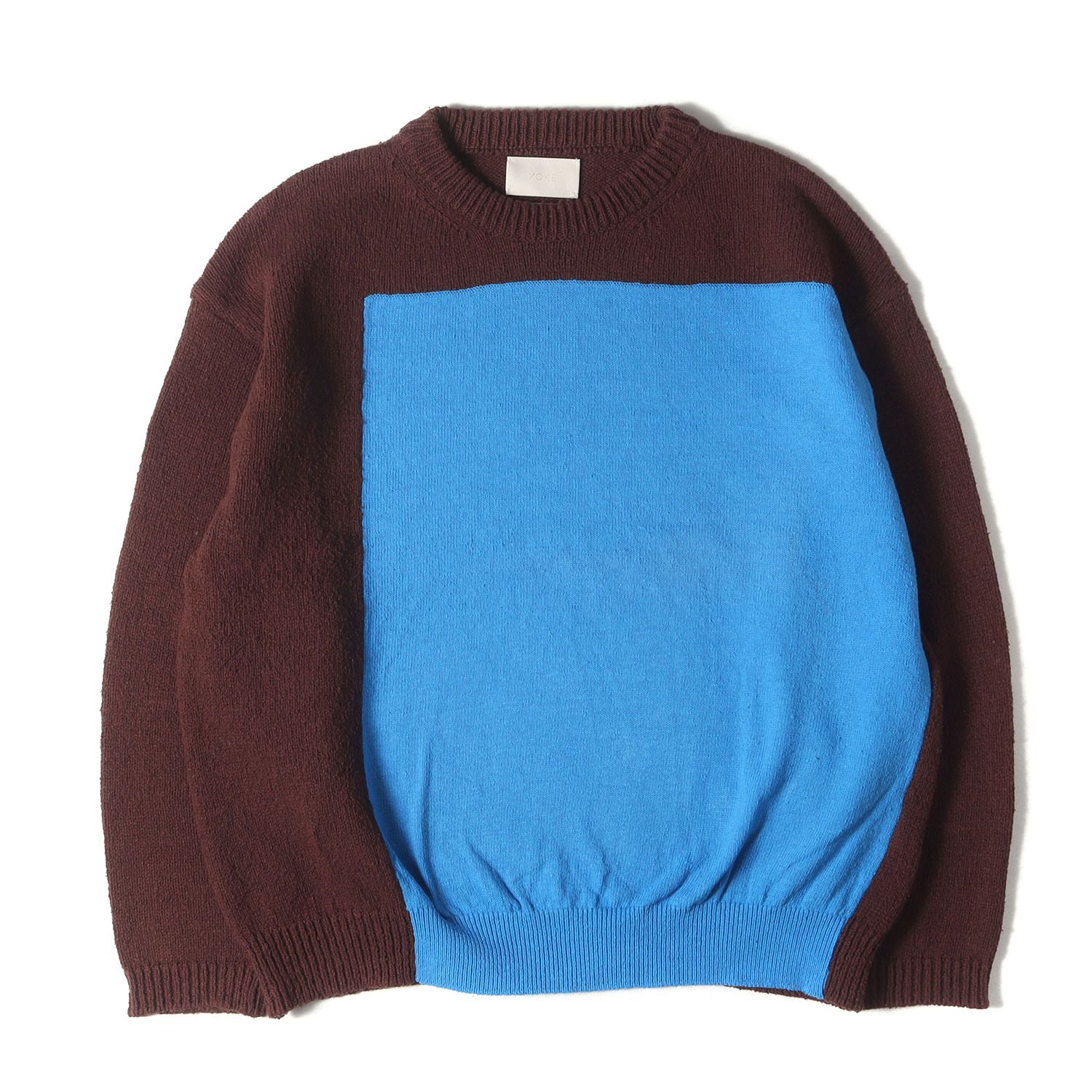 YOKE ヨーク ニット ブラウン ブルー サイズ:3 | 24SS クルーネック