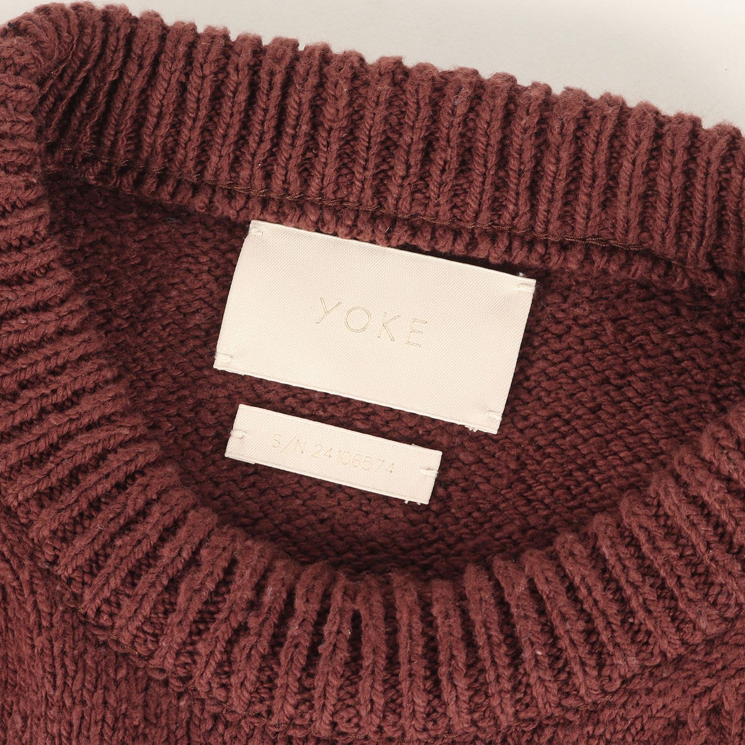 YOKE ヨーク ニット ブラウン ブルー サイズ:3 | 24SS クルーネック 