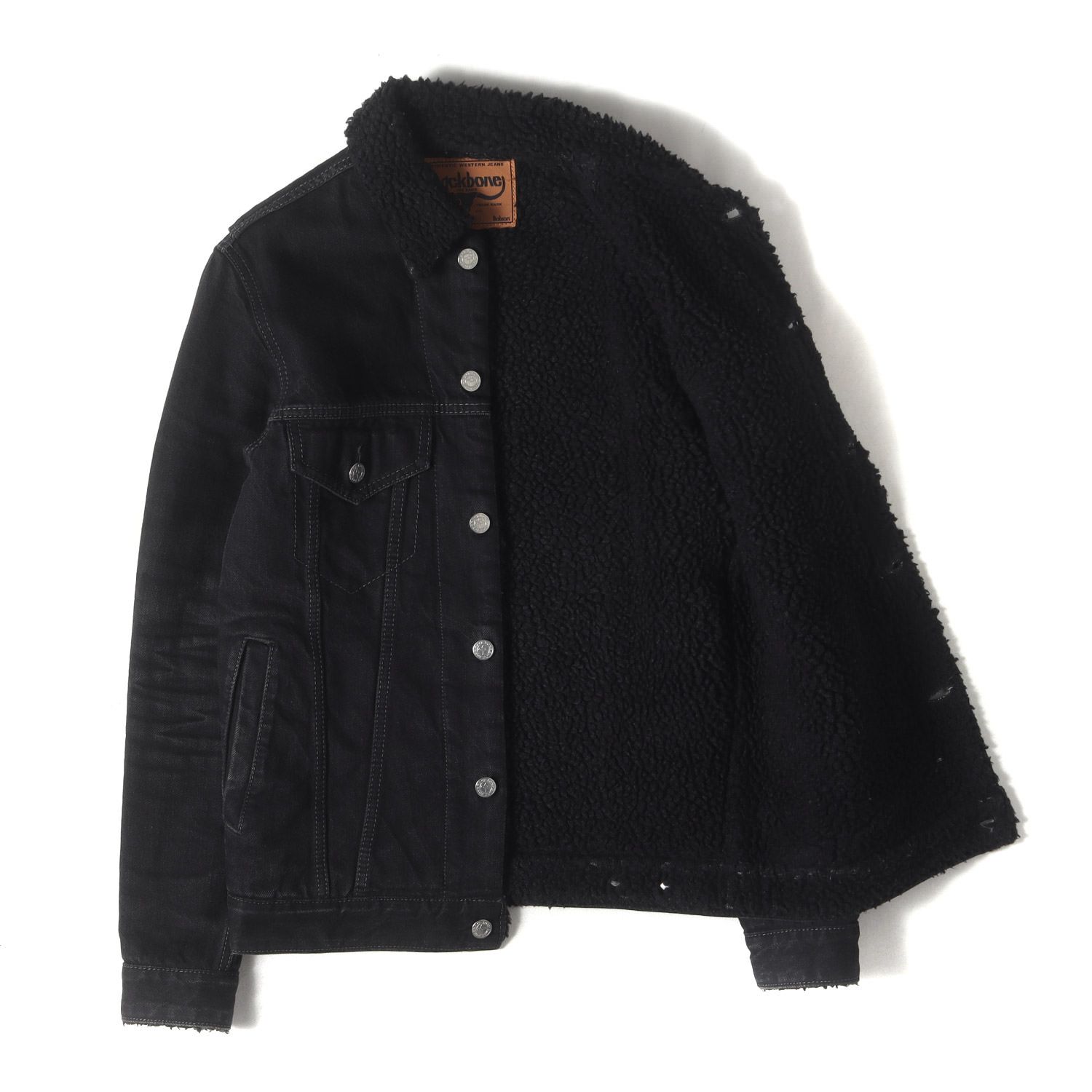 BACK BONE バックボーン ジャケット ブラック 黒 サイズ:36 | 00s 3rdタイプ ブラックデニム ボアジャケット | 00年代 古着 ヴィンテージ | アウター ブルゾン 上着【メンズ】【中古】【K4640】 BACK BONE バックボーン ジャケット ブラック 黒 サイズ:36 | 00s 3rd