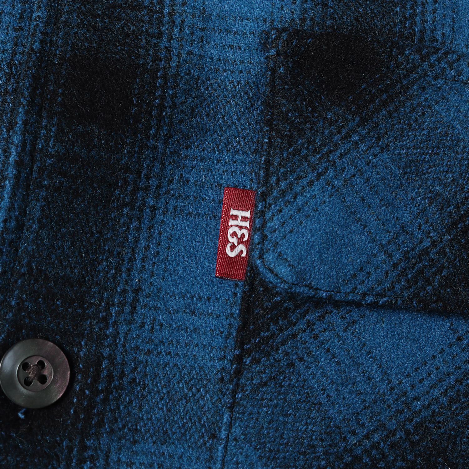 美品】HideandSeek ハイドアンドシーク シャツ ブルー ブラック 青黒